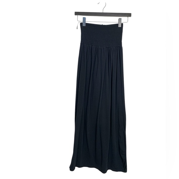 Next Petite Deep  Black Strapless Summer Dress with Elasticized Bust - Picture 1 of 12